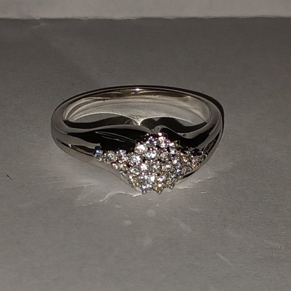 Vintage Silver Tone Cluster Fashion Dome Statement Cocktail Ring Size 11 - Picture 4 of 6